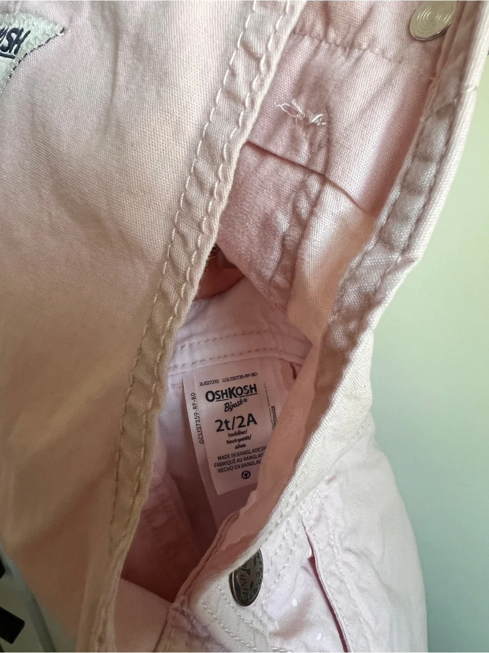 OshKosh B’gosh Toddler Pink Heart Shortalls Overalls 2T